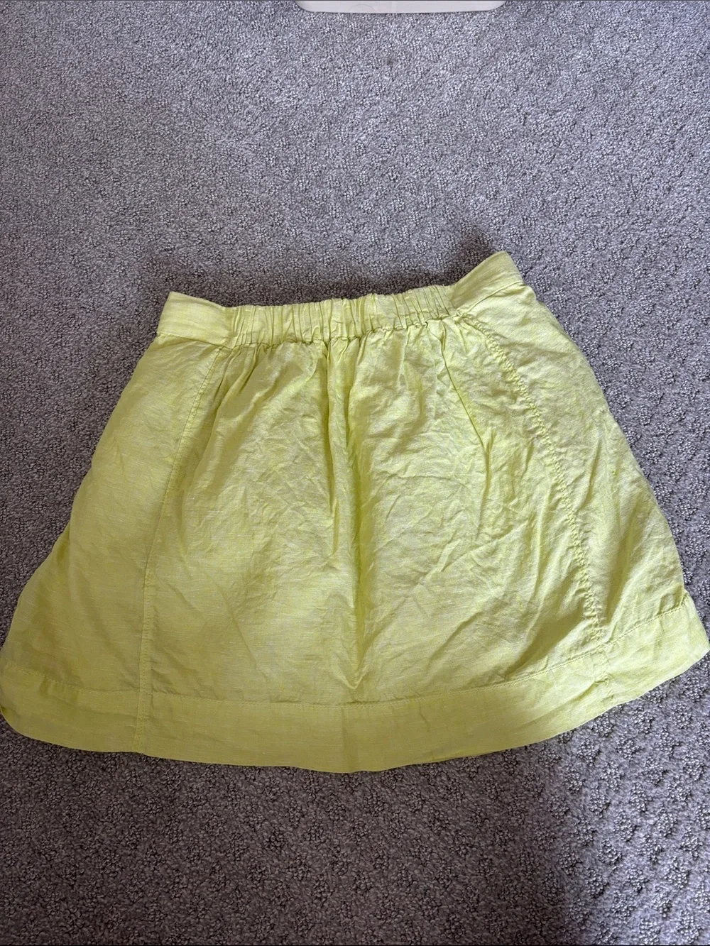 J. Crew Neon Lemon Yellow Linen Mini Skirt